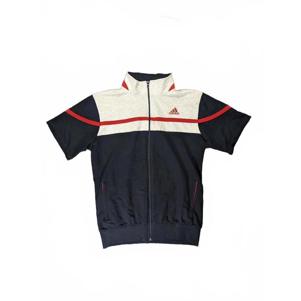 Men's XXL Adidas Red/White/Blue Track Jacket Short-sleeve Full Zip Up